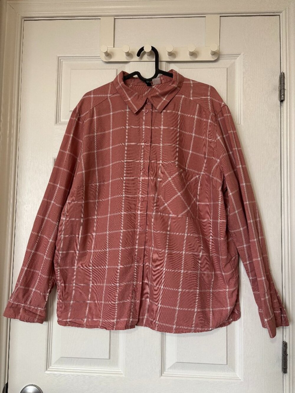 H&M // Mauve Pink Plaid Shirt (Size L)